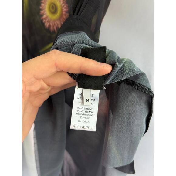 Monse Rose Printed Mesh Top Size M with Mesh Tear - Picture 9 of 9